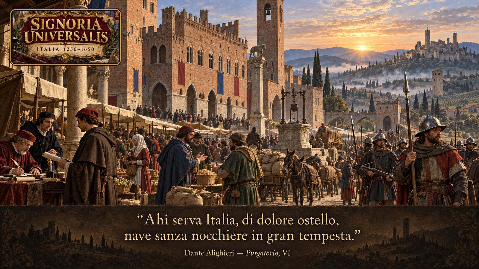 Mercato in una città comunale